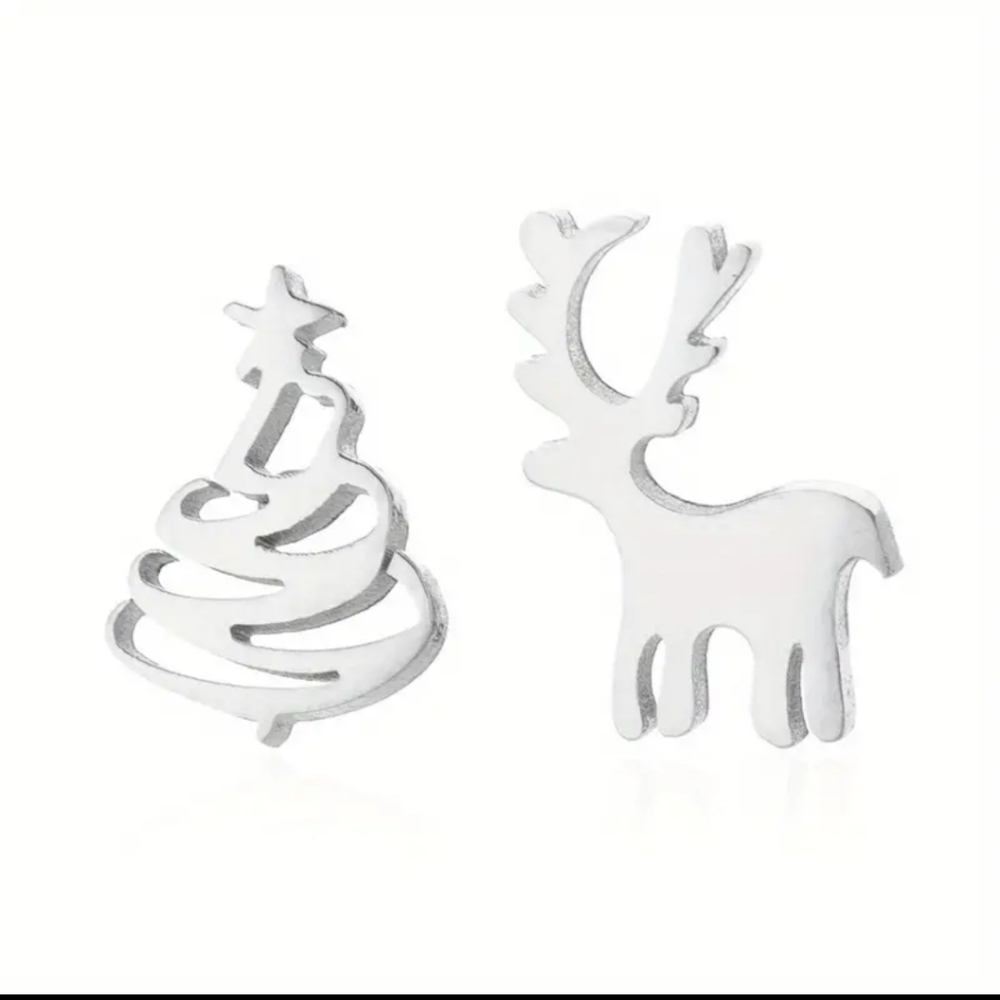 NEW! TIny CHRISTMAS Mismatched stud Earrings
